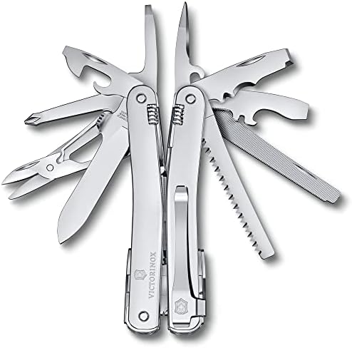 Victorinox Swiss Tool Spirit MX Clip Swiss Army Knife  25 Function Swiss Made Multitool with Large Blade  Pliers and Wire Cutter   Silver