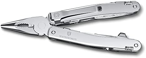 Victorinox Swiss Tool Spirit MX Clip Swiss Army Knife  25 Function Swiss Made Multitool with Large Blade  Pliers and Wire Cutter   Silver