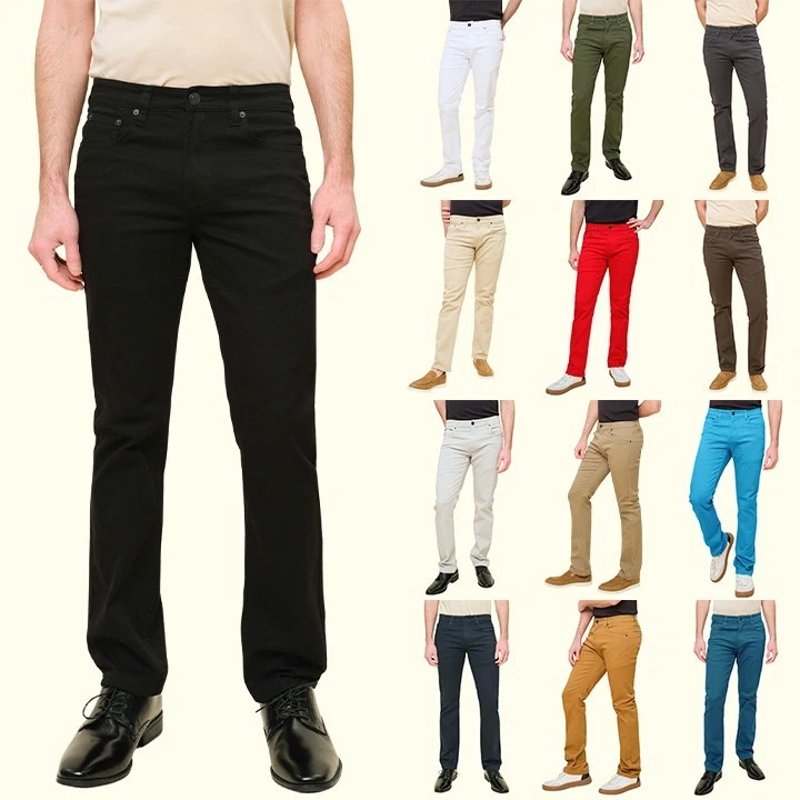 Victorious Men s Slim Fit Colored Denim Jeans Stretch Pants    GS21   FREE SHIP