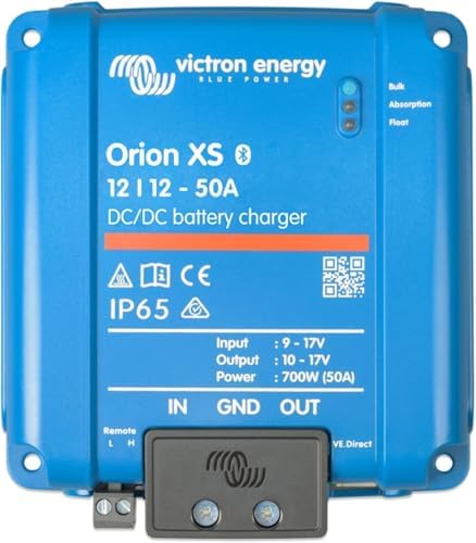 Victron Energy Orion XS Smart DC to DC Charger  Bluetooth    Fully Configurable   Battery Charger for Dual Battery Systems   IP65 Dust & Waterproof   12/12 Volt 50 amp 700 Watt