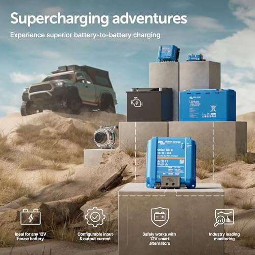 Victron Energy Orion XS Smart DC to DC Charger  Bluetooth    Fully Configurable   Battery Charger for Dual Battery Systems   IP65 Dust & Waterproof   12/12 Volt 50 amp 700 Watt