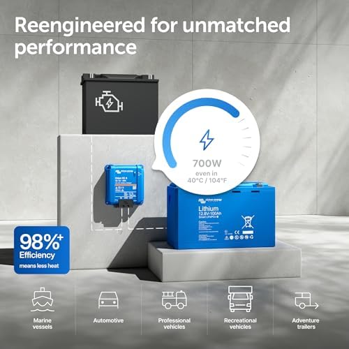 Victron Energy Orion XS Smart DC to DC Charger  Bluetooth    Fully Configurable   Battery Charger for Dual Battery Systems   IP65 Dust & Waterproof   12/12 Volt 50 amp 700 Watt