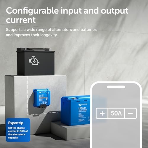 Victron Energy Orion XS Smart DC to DC Charger  Bluetooth    Fully Configurable   Battery Charger for Dual Battery Systems   IP65 Dust & Waterproof   12/12 Volt 50 amp 700 Watt