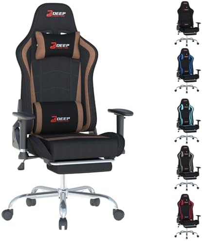 Video Game Chair with Footrest Ergonomic Comfortable Gaming Office Chair Height Adjustable with a 360  Swivel Base and Headrest 1002 Black 