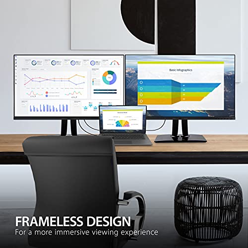 ViewSonic VP2756 2K 27 Inch IPS 1440p Ergonomic Monitor with Ultra Thin Bezels Color Accuracy Pantone Validated 60W USB C