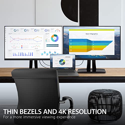 ViewSonic VP3256 4K 32 Inch 4K UHD IPS Ergonomic Monitor with Ultra Thin Bezels  Color Accuracy  Pantone Validated  60W USB C