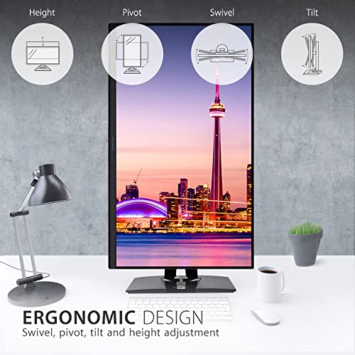 ViewSonic VP3256 4K 32 Inch 4K UHD IPS Ergonomic Monitor with Ultra Thin Bezels  Color Accuracy  Pantone Validated  60W USB C
