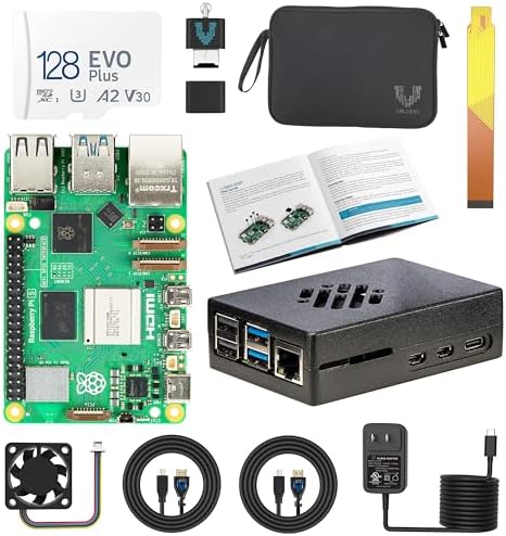 Vilros Raspberry Pi 5 Starter Kit MAX   Official 8GB RAM Pi 5 Board  128GB Preloaded Micro SD  Case  Power Supply & Cooling   Complete Plug and Play Kit for Beginners & Advanced Users