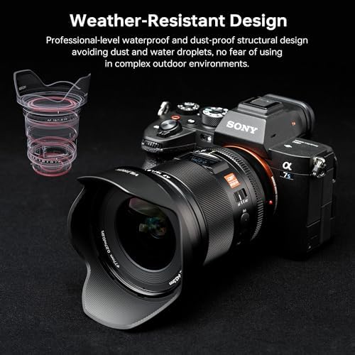 Viltrox AF 13mm F1 4 APS C Lens for Sony E Mount  Ultra Wide Angle Prime Lens for Sony E Mount Cameras a9 a7RIV a7IV a7RIII a7SIII a7II a7C ZV E10II ZV E10 a6700 a6600 a6500 a6400 a6300 a6100 a5100