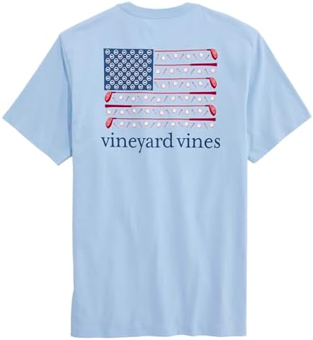 Talla L - Vineyard Vines Mens Americana Golf Flag Short Sleeve Pocket Tee