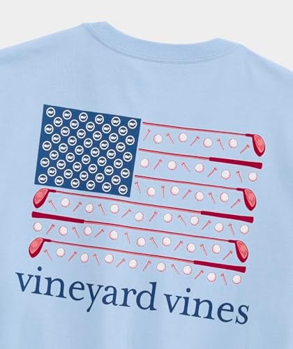 Talla L - Vineyard Vines Mens Americana Golf Flag Short Sleeve Pocket Tee