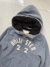 Vintage Hollister Sweatshirt Adult Medium Gray Hoodie Strands Point Sherpa Lined