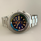 Vintage Orient Crystal 3 Star 21J Automatic Blue Dial Day/Date Japan Men s Watch