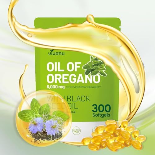 VivoNu Oil of Oregano with Black Seed Oil  Balanced Oil of Oregano Capsules  Organic OreganoOil Softgels Carvacrol Thymoquinone