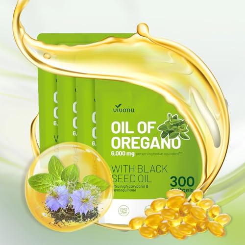 VivoNu Oil of Oregano with Black Seed Oil  Balanced Oil of Oregano Capsules  Organic OreganoOil Softgels Carvacrol Thymoquinone