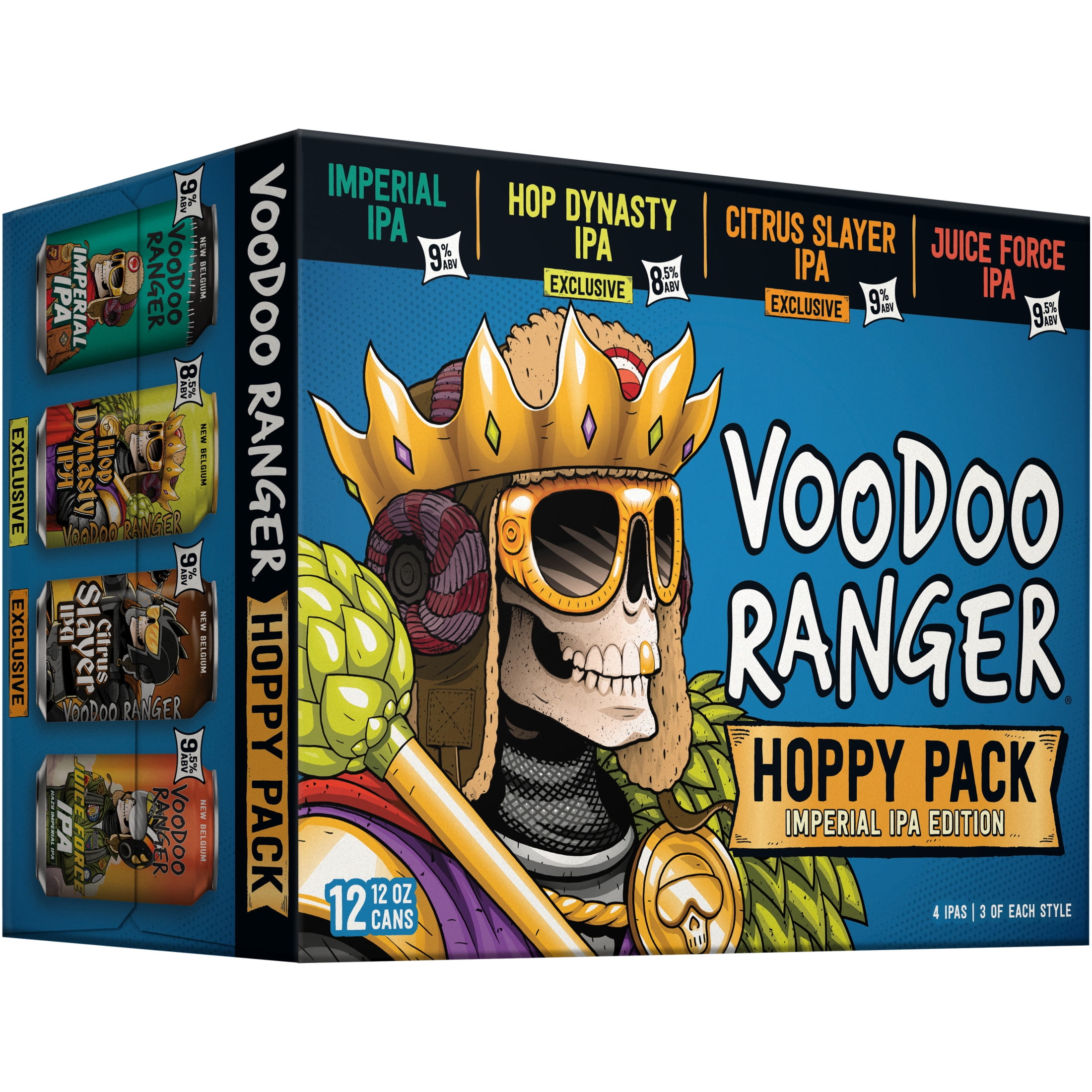 Voodoo Ranger Hoppy IPA Variety Pack Craft Beer  12 Pack  12 fl oz Cans  9 5  ABV