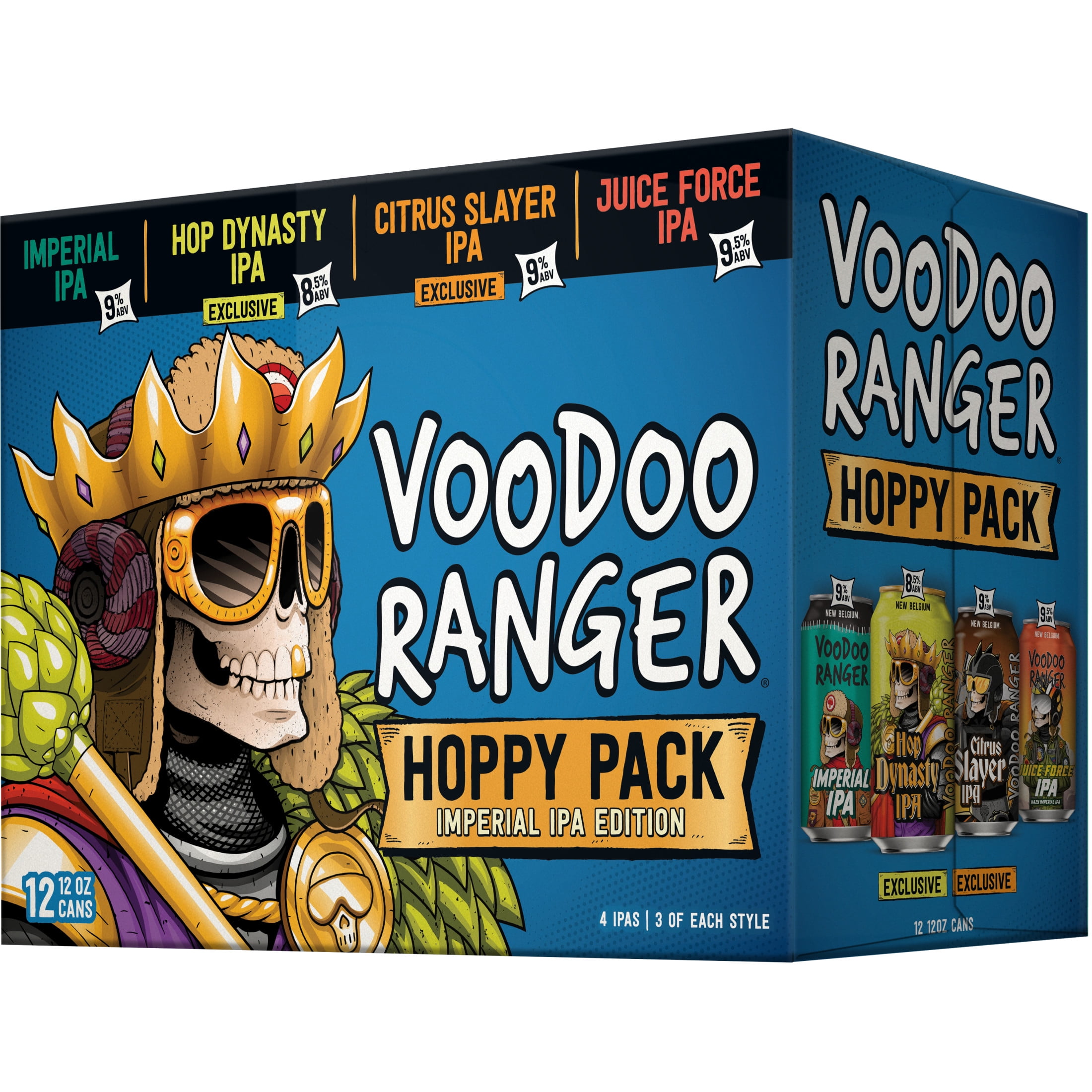 Voodoo Ranger Hoppy IPA Variety Pack Craft Beer  12 Pack  12 fl oz Cans  9 5  ABV