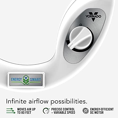 Vornado 610DC Energy Smart Air Circulator Fan with Variable Speed Control  DC Motor  Adjustable Head  Quiet Fan for Bedroom  Office  Home