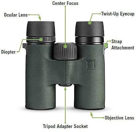 Vortex Optics Bantam HD 6 5x32 Youth Binoculars   HD Optical System  XR Lens Coatings  Rubber Armor  Tripod Adaptable  Waterproof  Fogproof  Shockproof   Unlimited  Unconditional Warranty