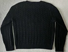 Vtg LAUREN Ralph Lauren Cotton Cable Crewneck Pony Logo Sweater Black Woman s M