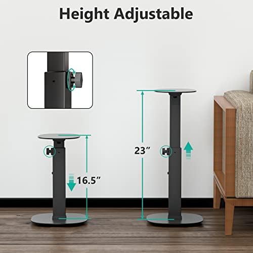 WALI Universal Speaker Stands  23 Inch Surround Sound Speaker Stands for Satellite & Bookshelf Speakers Up to 22lbs  Height Adjustable with Built in Cable Management  1 Pair  SFS001   Black