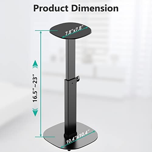 WALI Universal Speaker Stands  23 Inch Surround Sound Speaker Stands for Satellite & Bookshelf Speakers Up to 22lbs  Height Adjustable with Built in Cable Management  1 Pair  SFS001   Black