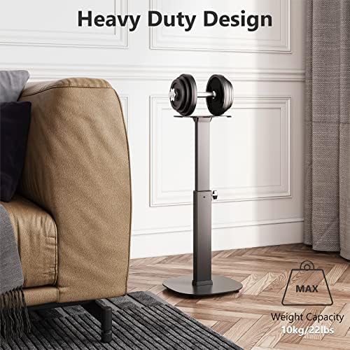 WALI Universal Speaker Stands  23 Inch Surround Sound Speaker Stands for Satellite & Bookshelf Speakers Up to 22lbs  Height Adjustable with Built in Cable Management  1 Pair  SFS001   Black