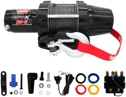 WARN VRX 45 S Powersport Winch   4 500 lb Pulling Capacity  Synthetic Rope  Sealed Motor  All Metal Gear Train  Waterproof Construction for ATV/UTV Recovery  Trail Riding & Utility Work