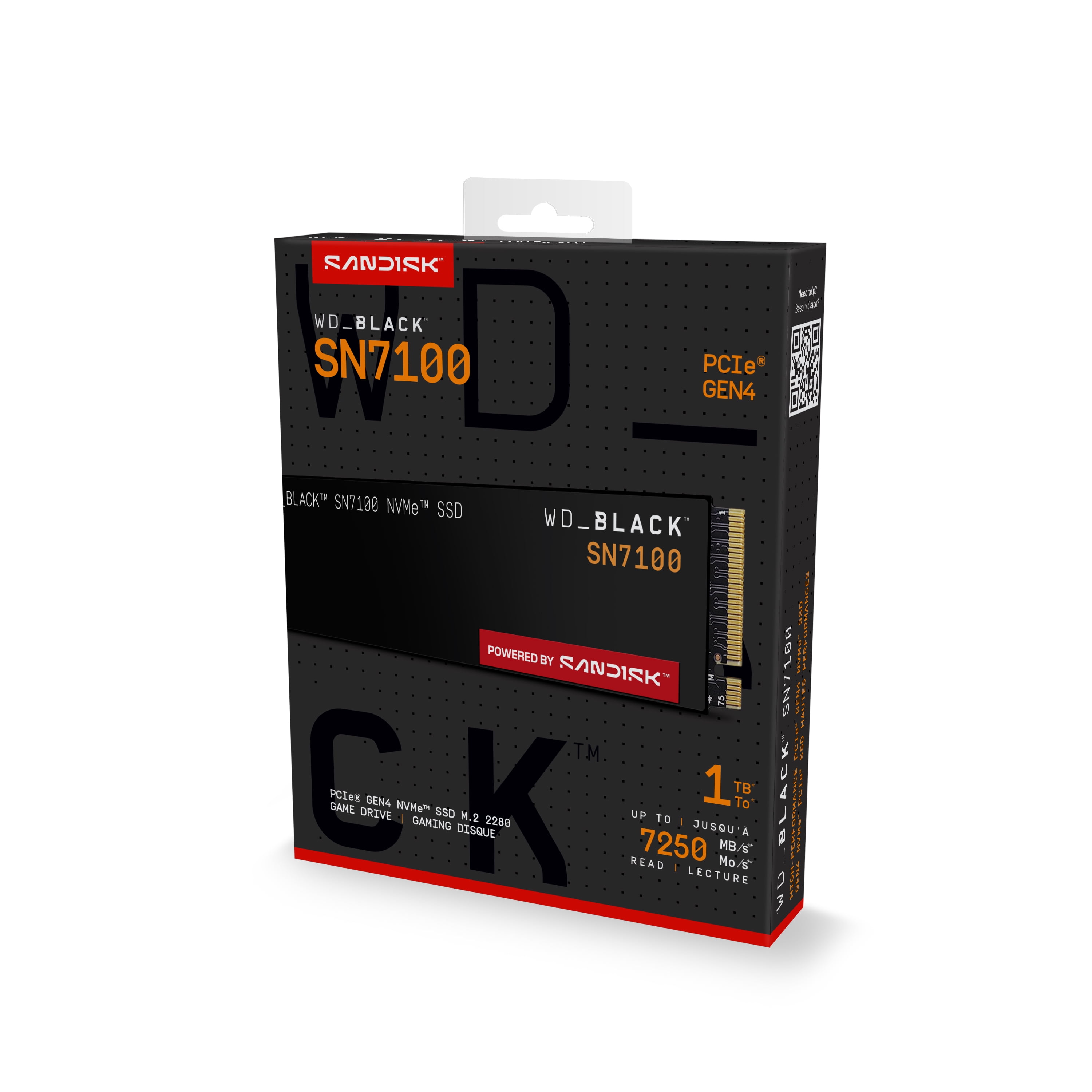 WD BLACK 1TB SN7100 NVMe Internal SSD Powered by Sandisk   PCIe Gen4 M 2 2280  up to 7 250 MB/s Internal Solid State Drive