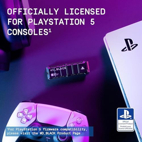 WD BLACK 2TB SN850P NVMe M 2 SSD Officially Licensed Storage Expansion for PS5 Consoles  up to 7 300MB/s  with heatsink   WDBBYV0020BNC WRSN
