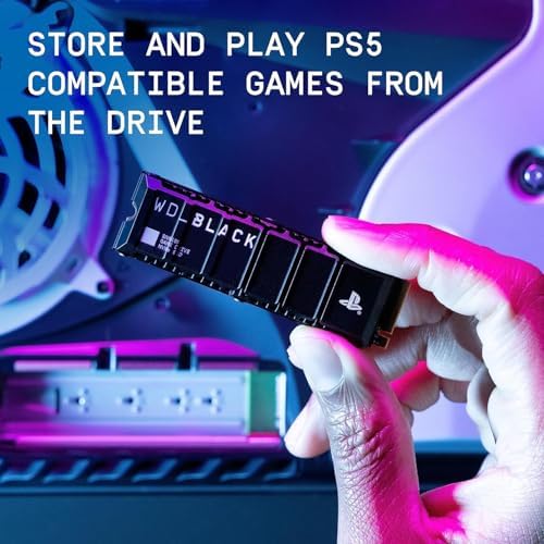 WD BLACK 2TB SN850P NVMe M 2 SSD Officially Licensed Storage Expansion for PS5 Consoles  up to 7 300MB/s  with heatsink   WDBBYV0020BNC WRSN