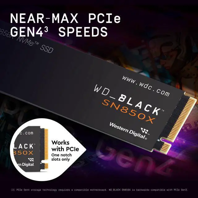 WD BLACK 2TB SN850X NVMe Internal Gaming SSD Solid State Drive   Gen4 PCIe  M 2 2280  Up to 7 300 MB/s   WDS200T2X0E