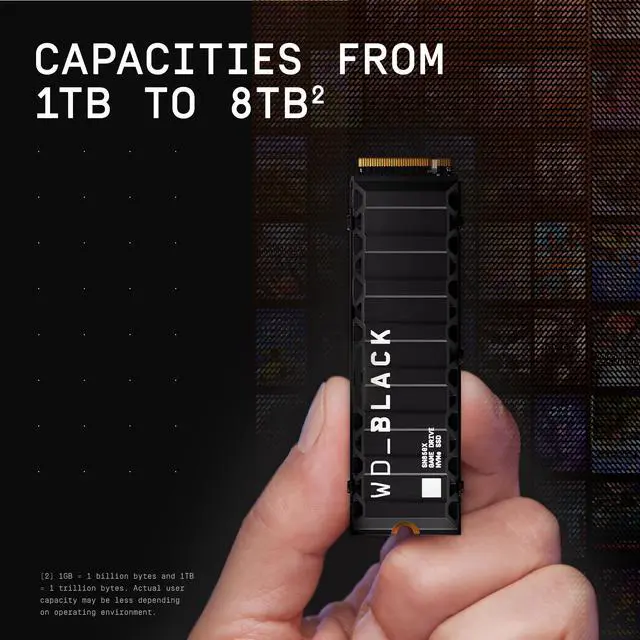 WD BLACK 8TB SN850X NVMe Internal Gaming SSD Solid State Drive with Heatsink   Works with Playstation 5  Gen4 PCIe  M 2 2280  Up to 7 300 MB/s   WDS800T2XHE