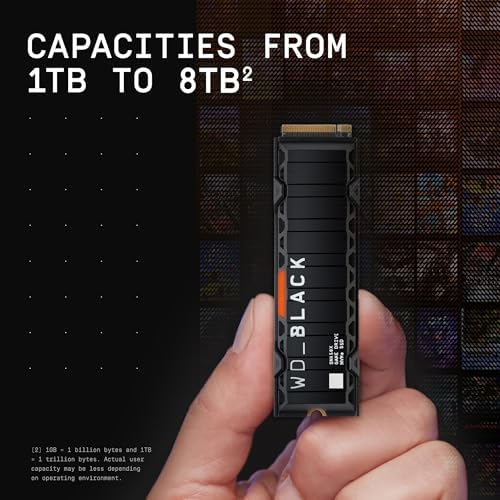 WD BLACK SN850X 1TB NVMe SSD with Heatsink   M 2 2280  Up to 7 300 MB/s Read speeds  Up to 6 300 MB/s write speeds  Works with Playstation 5  High Performance Internal Solid State Drive   WDS100T2XHE