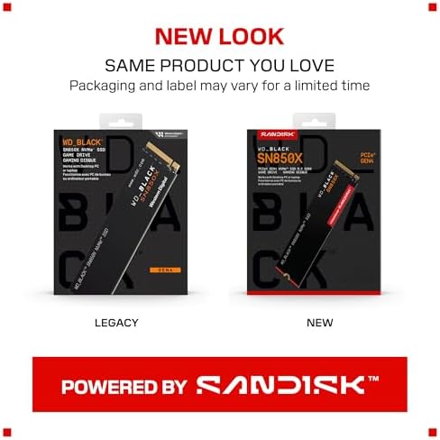 WD BLACK SN850X 1TB NVMe SSD with Heatsink   M 2 2280  Up to 7 300 MB/s Read speeds  Up to 6 300 MB/s write speeds  Works with Playstation 5  High Performance Internal Solid State Drive   WDS100T2XHE