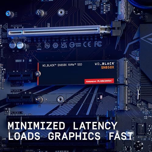 WD BLACK SN850X 1TB NVMe SSD with Heatsink   M 2 2280  Up to 7 300 MB/s Read speeds  Up to 6 300 MB/s write speeds  Works with Playstation 5  High Performance Internal Solid State Drive   WDS100T2XHE