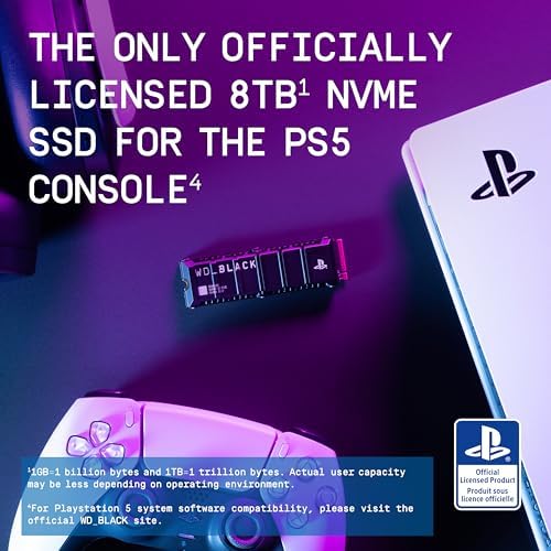 WD Black 8TB SN850P NVMe M 2 SSD Officially Licensed Storage Expansion for PS5 Consoles  up to 7200MB/s  with heatsink   WDBBYV0080BNC WRSN