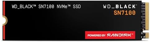 WD Black SN7100 1TB NVMe SSD   Gen4 PCIe  M 2 2280  Up to 7 250 MB/s Read Speed  Up to 6 900 MB/s Write Speed  Next Gen TLC 3D NAND  for Laptops  Handheld Gaming Devices   WDS100T4X0E