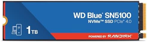 WD Blue SN5100 1TB NVMe SSD   M 2 2280  PCIe Gen 4 0  Internal Solid State Drive   Read Speeds Up to 7 100MB/s  Upgrade Storage for PC/Laptops   WDS100T5B0E