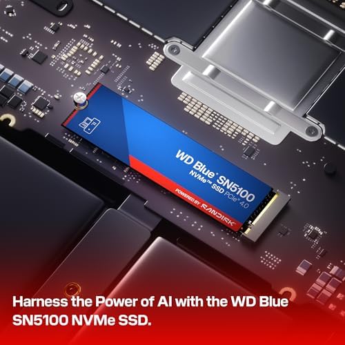 WD Blue SN5100 1TB NVMe SSD   M 2 2280  PCIe Gen 4 0  Internal Solid State Drive   Read Speeds Up to 7 100MB/s  Upgrade Storage for PC/Laptops   WDS100T5B0E