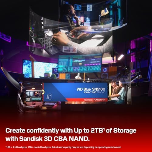 WD Blue SN5100 2TB NVMe SSD   M 2 2280  PCIe Gen 4 0  Internal Solid State Drive   Read Speeds Up to 7 100MB/s  Upgrade Storage for PC/Laptops   WDS200T5B0E