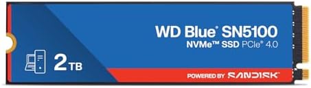 WD Blue SN5100 2TB NVMe SSD   M 2 2280  PCIe Gen 4 0  Internal Solid State Drive   Read Speeds Up to 7 100MB/s  Upgrade Storage for PC/Laptops   WDS200T5B0E