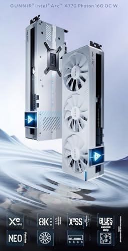 WEELIAO GUNNIR Intel Arc A770 Photon 16GB OC GDDR6 2400MHz Triple Fan White Graphics Card  256 bit  PCIe 4 0  HDMI/DisplayPort  Supports 4k 