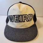 WEIRD Snapback Hat Black Gray White Embroidered Adjustable Cap Wool Blend Unisex