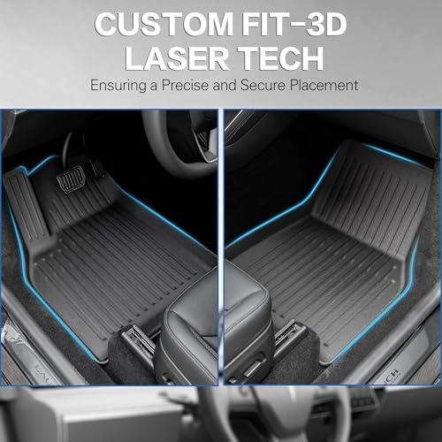 WEIZE Tesla Model Y Juniper Floor Mats 2025 2026  11 PCS Full Set All Weather Non Slip Floor Mats & Cargo Liners  Black Car Mats for Tesla Interior Accessories