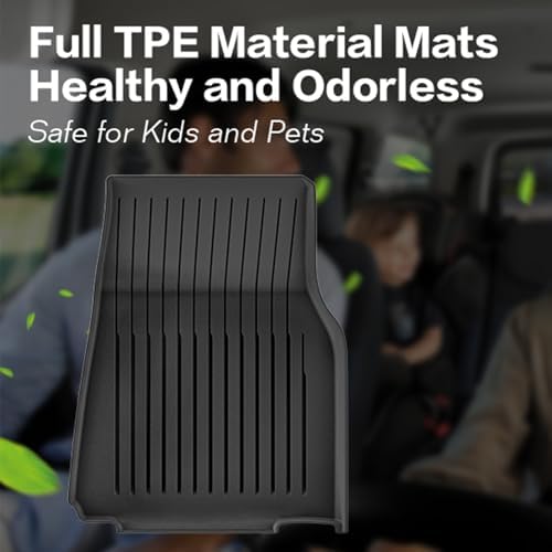WEIZE Tesla Model Y Juniper Floor Mats 2025 2026  11 PCS Full Set All Weather Non Slip Floor Mats & Cargo Liners  Black Car Mats for Tesla Interior Accessories