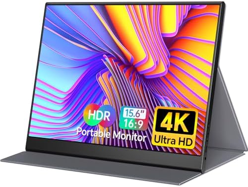 WGK 15 6 inch Portable Monitor 1080P FHD Travel Display HDMI/USB C Compatible with Laptops  Desktops  Phones  PS  Mac  Xbox  Switch  and Other Gaming Devices Includes Stand and Speakers VESA