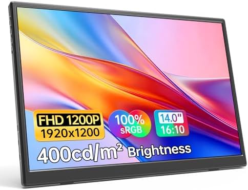 WGK 15 6 inch Portable Monitor 1080P FHD Travel Display HDMI/USB C Compatible with Laptops  Desktops  Phones  PS  Mac  Xbox  Switch  and Other Gaming Devices Includes Stand and Speakers VESA