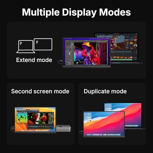 WGK 15 6 inch Portable Monitor 1080P FHD Travel Display HDMI/USB C Compatible with Laptops  Desktops  Phones  PS  Mac  Xbox  Switch  and Other Gaming Devices Includes Stand and Speakers VESA