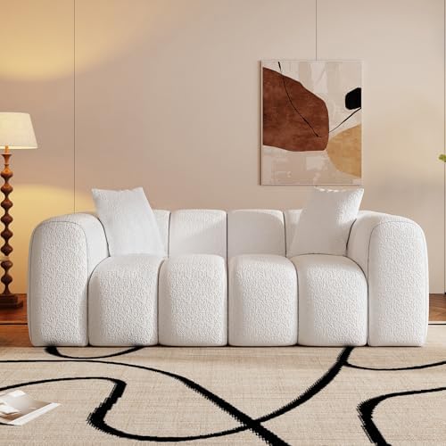 WHGBJA 79 Convertible Sleeper Sofa Bed with Cylindrical Pillow  Corduroy Folding Mattress Couch with Fixed Shape Frame  Floor Sofa Lounge Couch for Living Room Bedroom Lounge Studio